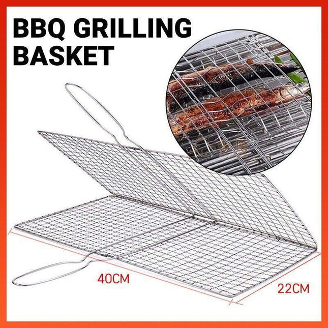 Bbq Fish Grilling Basket Grill Camping Net Meat Vegetable Cooking Kitchen Tool - Aimall