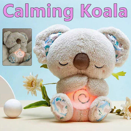 Luminous Sleeping Koala Plush Toy with Music for Early Learning and Soothing