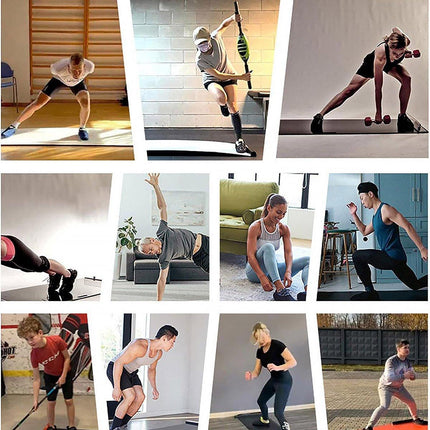 1PC Sliding Fitness Training Mat Home Gym Yoga Exercise Board with Shoe Covers