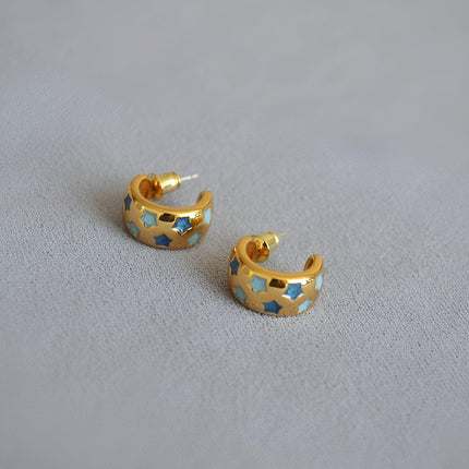 Blue Star Airy Earrings Trendy Fashion Jewelry for Women Elegant Gift Ideas