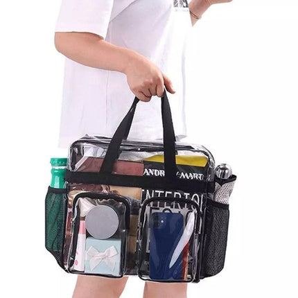 Clear Tote Bag Plastic Transparent Purse Handbag Zipper Security Event Stadium