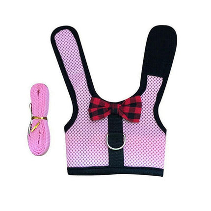 Rabbit Vest Harness Leash Lead Small Animal Pet Mesh Hamster Bunny Traction Rope S - Aimall