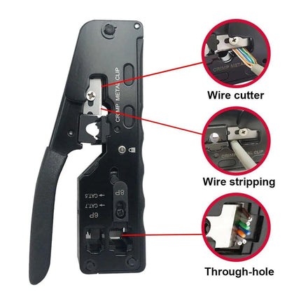 Network Cable Pliers Multi-Function Crimping Tool Dovetail Clamp for Wiring