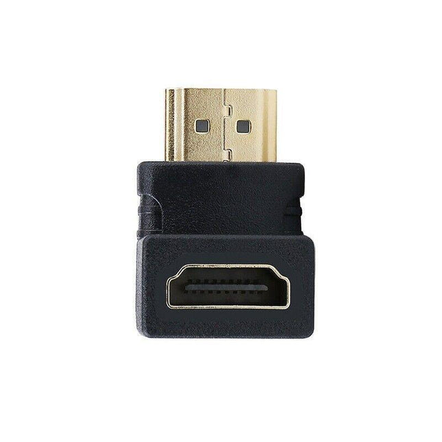 Utility HDMI Male to HDMI Female 90 Degree Right Angle Adapter Plated Converter - Aimall