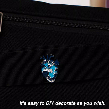 Rough Seas and Calm Seas Heart Brooch Ocean Inspired Jewellery Pin Fashion