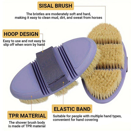 Oval Bendable Horse Grooming Brush Cleaning Shedding Massage Care Supplies