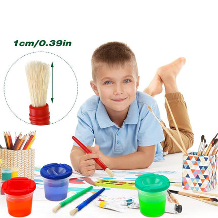 10 Sets of Childrens Painting Brush Washing Cups Graffiti Brush Set for Kids