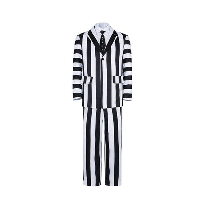 Archmage Cos Suit Beetle Sauce Michael Keaton Black And White Striped Suit Cosplay Halloween Suit