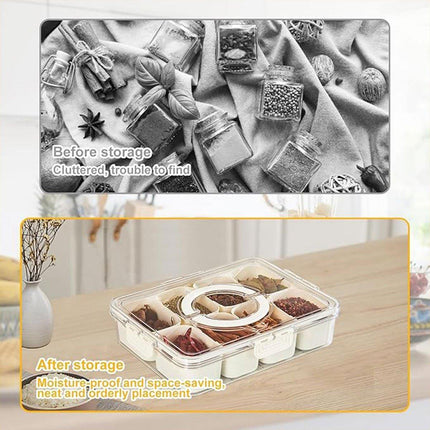 Food Grade Airtight Storage Box Portable Multi-compartment Seasoning Container