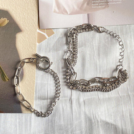Twist Chain Bracelets Women 2pcs Set Fashion Mix and Match Jewelry Gift