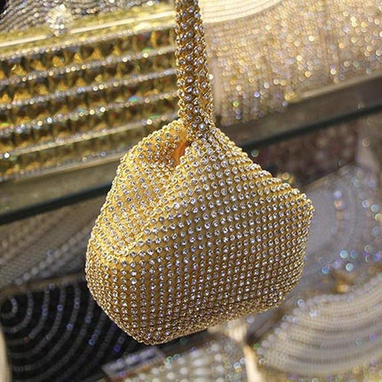 Elegant Triangle Sequin Evening Clutch Bag Glitter Solid Colour Shell Purse