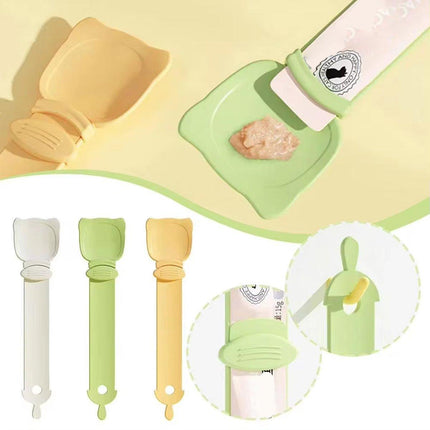 Cat Strip Scoop Squeezer Feeder Snack Spoon Easy Cat Feeding Treats