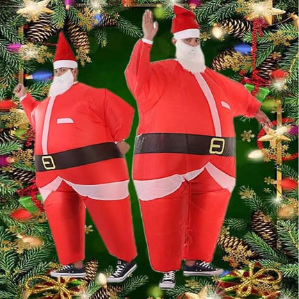 Inflatable Santa Claus Costume Party Event Performance Outfit for Grown-ups and Kids