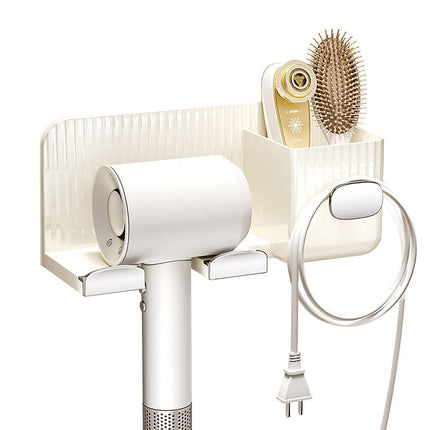 Hair Dryer Holder Rack Plastic Wall Mount No Drill Bathroom Organizer Storage