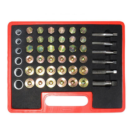 114pc Oil Pan Thread Repair Kit Sump Gearbox Drain Plug Tool Set M13 - M22 - Aimall