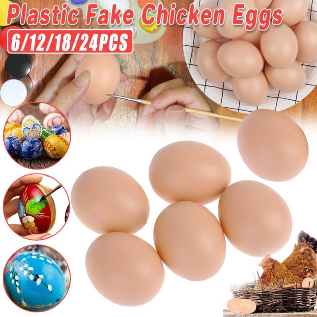 Plastic Painting Eggs DIY Toy Fake Eggs Colourful Drawing Craft Durable Egg