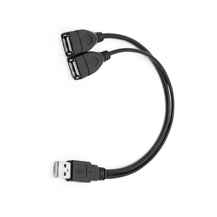 Double USB Extension A-Male to 2 A-Female Y Cable Cord Power Adapter Splitter - Aimall