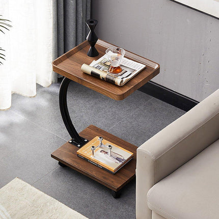 Movable Coffee Side Table Laptop Desk Bedside Sofa Tea End Table Wooden Metal