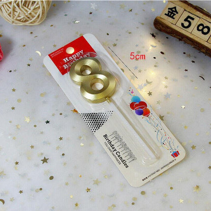 Classic Number Candles Individually Packed With Stand Birthday Make Up Ur Number Gold - Aimall