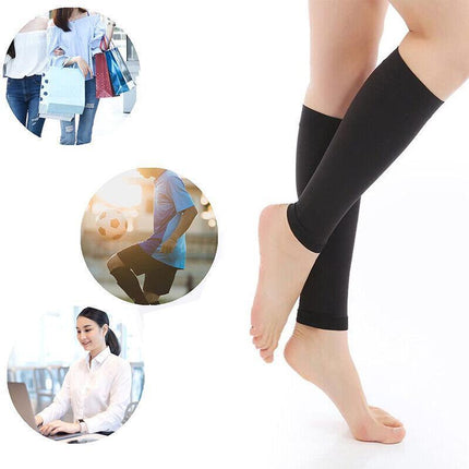 Compression Socks Leg Calf Foot Support Sleeve Relieve Varicose Veins Stockings Black - Aimall