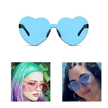 Love Heart Shape Sunglasses Fun Dress Party Festival Glasses Candy Colour - Aimall