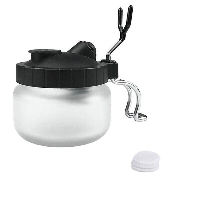 Airbrush Cleaner Air Brush Cleaning Pot Stand Glass Bottle Holder Jar 304Ml Au - Aimall