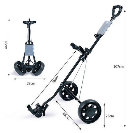 Foldable Aluminum Golf Push Pull Trolley Cart Lightweight Buggy for Easy Transport