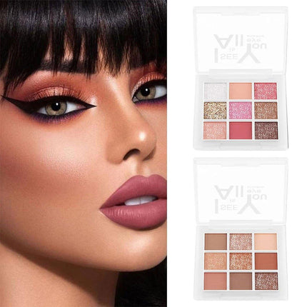 Nine Colour Eyeshadow Palette Tray Makeup Compact Travel Size Cosmetic