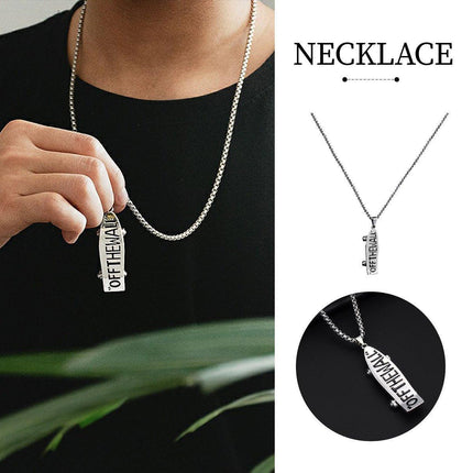 Hip-Hop Titanium Steel Pendant Necklace Letter Scooter Design Sweater Chain