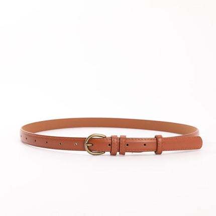 Female Women Candy Color Pu Leather Belt Dress Strap Thin Waistband Waist Belts - Aimall