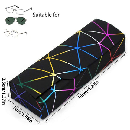 2PCS Lattice Pattern Glasses Case with Snap Closure and Anti-pressure Design