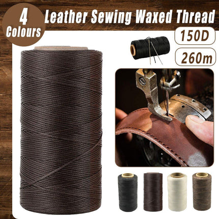 260m 150D Leather Sewing Waxed Thread Hand Stitching Craft Repair Cords 4Colours