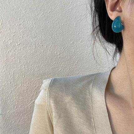 Retro Blue Oil Drop Earrings Stylish Elegant Fashion Women Jewelry Earrings