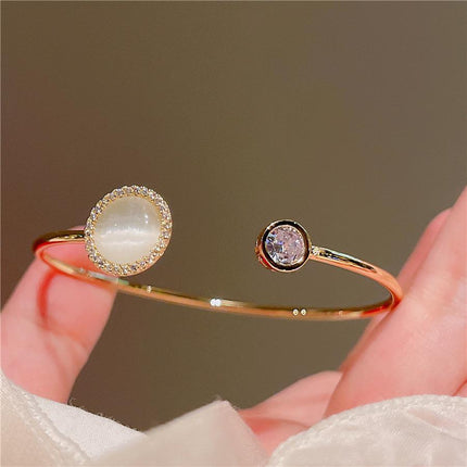 Cat Eye Bracelet Ring Set Fashion Jewellery Women Adjustable Accessories