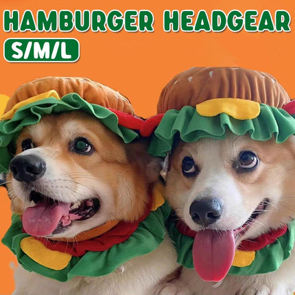 Cute Pet Hamburger Headgear Headdress for Dogs Cats Fun Costume Pet Accessory