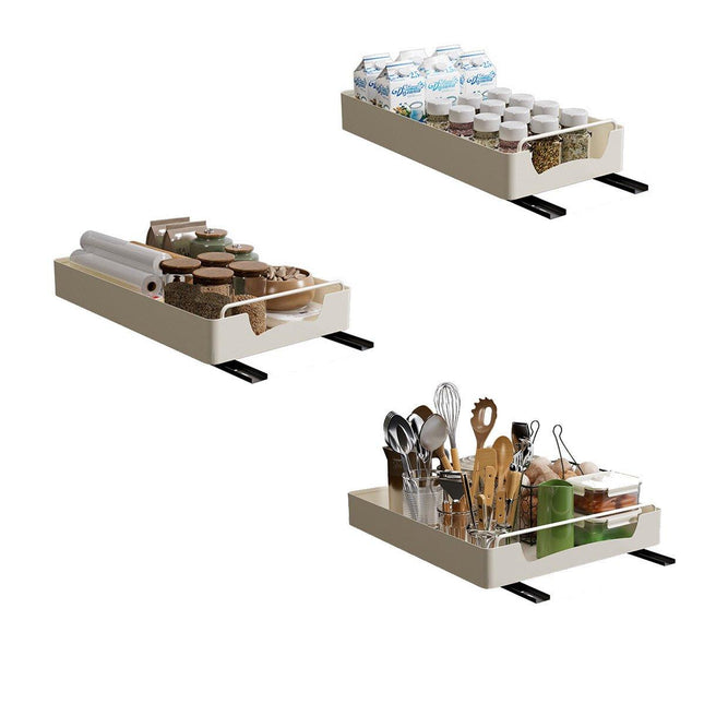 Kitchen Storage Shelf Organizer Sliding Cabinet Basket Pull Out Metal Drawer