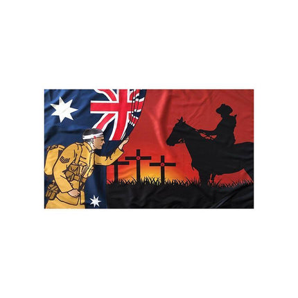 Lest We Forget Flag Australian War Horse Flag ANZAC Day Remembrance Flag - Aimall