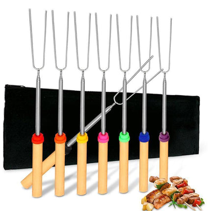 Marshmallow Roasting Sticks Extendable Fork BBQ Campfire Kids Fun Barbecue - Aimall