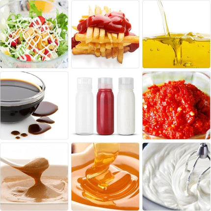 8pcs Squeeze Sauce Bottle Multi Hole 380ML Plastic Jam Salad Dressing Bottle Set
