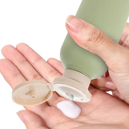 5PCS Green Squeeze Bottles Refillable Plastic Liquid Soap Lotion Travel Use