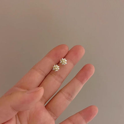Fashion Pearl Zircon Crystal Cherry Stud Earrings Women Wedding Jewellery Gifts - Aimall