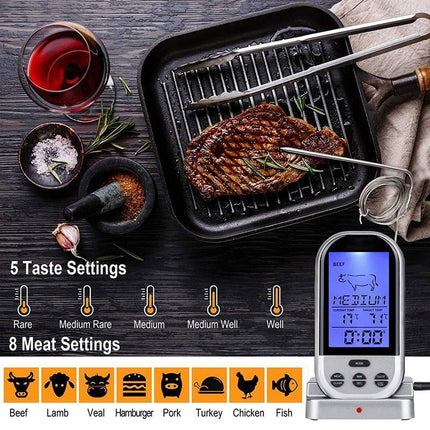 BBQ Food Meat Thermometer Tool Digital Wireless Oven Probe Grill Kitchen Cooking - Aimall