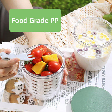 Portable Drainable Fruit Cup Plastic Sealed Cup for Snacks and Travel Use