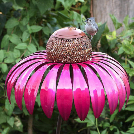 Decorative Metal Flower Garden Bird Feeder Outdoor Hanging Birdseed Feeder