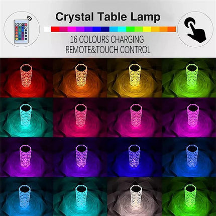 LED Crystal Table Lamp Diamond Rose Bar Night Light Touch Atmosphere Bedside HOT - Aimall
