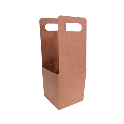 100pcs Kraft Paper Cup Holder Portable Coffee Drink Carrier Reusable Storage