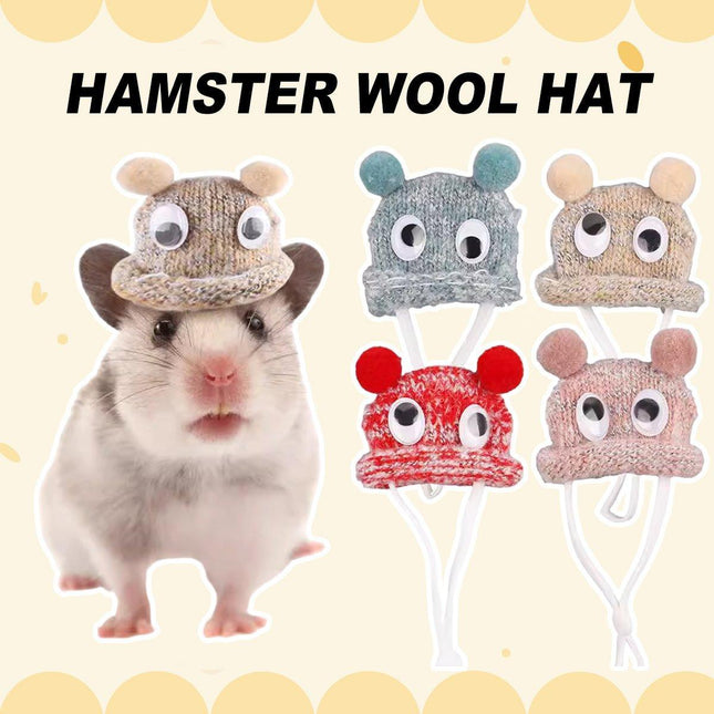 Adjustable Knitted Woolen Hat for Pet Dutch Pig Hamster Funny Decorative Hat