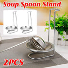 2 Pcs Portable Stainless Steel Soup Colander Rack Kitchen Utensil Storage