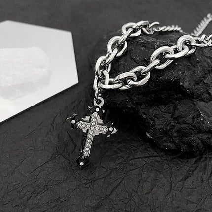 Hip Hop Cross Necklaces Men Women Punk Style Fashion Jewellery Chain