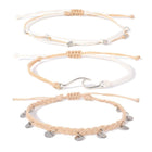 Boho Chic Woven Bracelet Anklet Adjustable Three Piece Beach Ornament